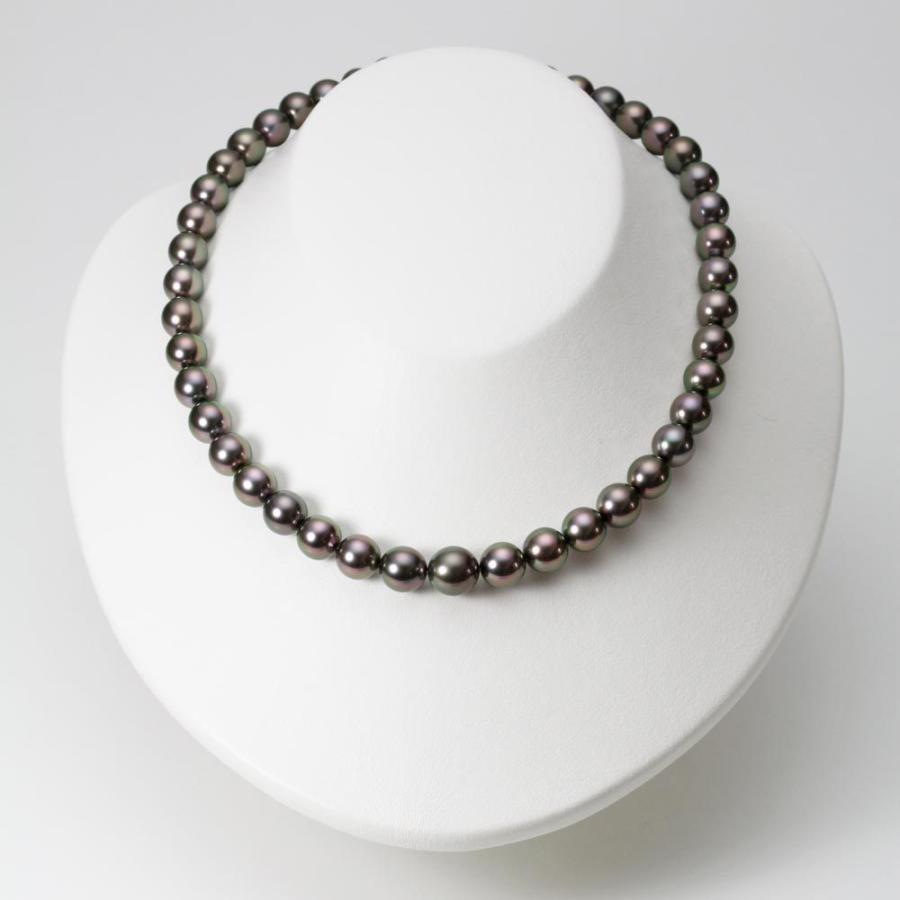 ムーンレーベル 公式] ブラックパール ネックレス 8-10mm 黒蝶 真珠