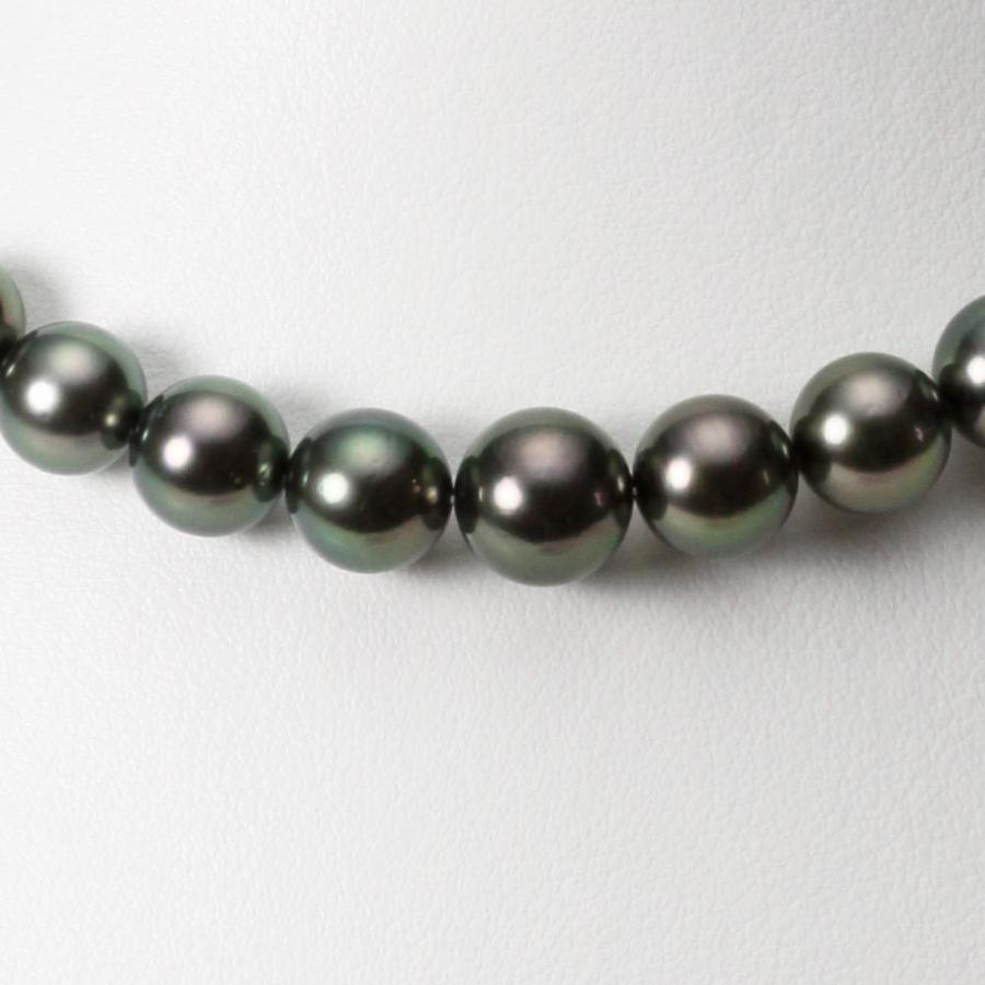 ムーンレーベル 公式] ブラックパール ネックレス 8-10mm 黒蝶 真珠