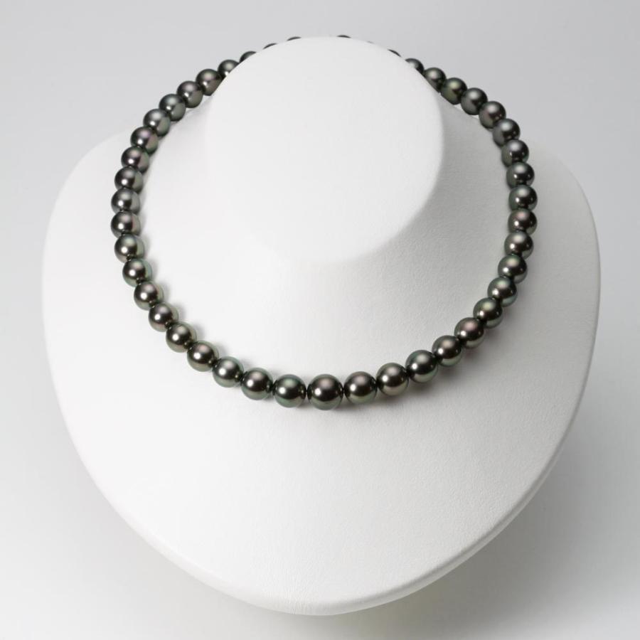 ムーンレーベル 公式] ブラックパール ネックレス 8-10mm 黒蝶 真珠