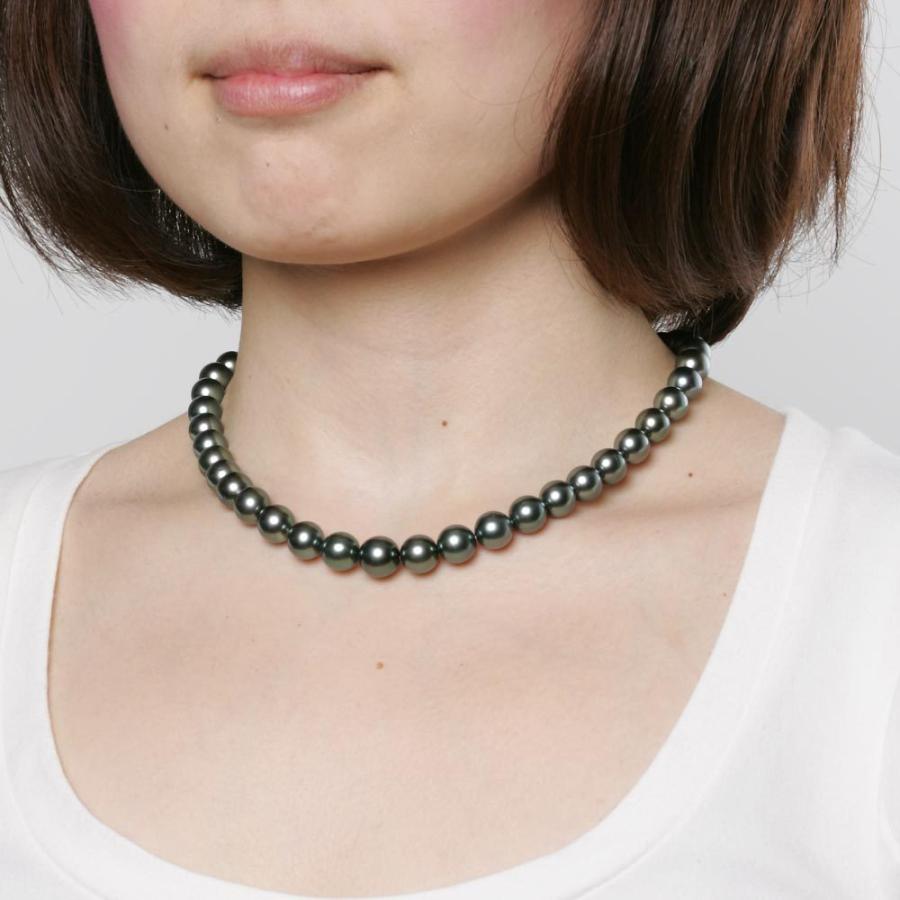 ムーンレーベル 公式] ブラックパール ネックレス 8-10mm 黒蝶 真珠