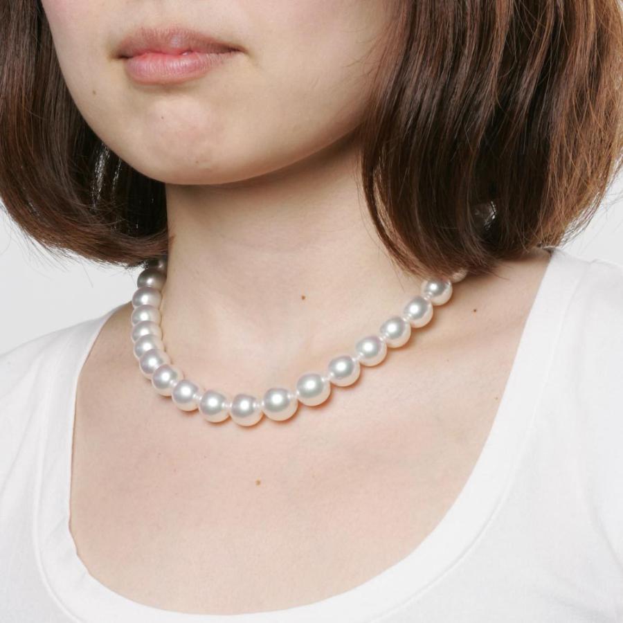 ムーンレーベル 公式] パール ネックレス 南洋真珠 10-12mm 白蝶 真珠 