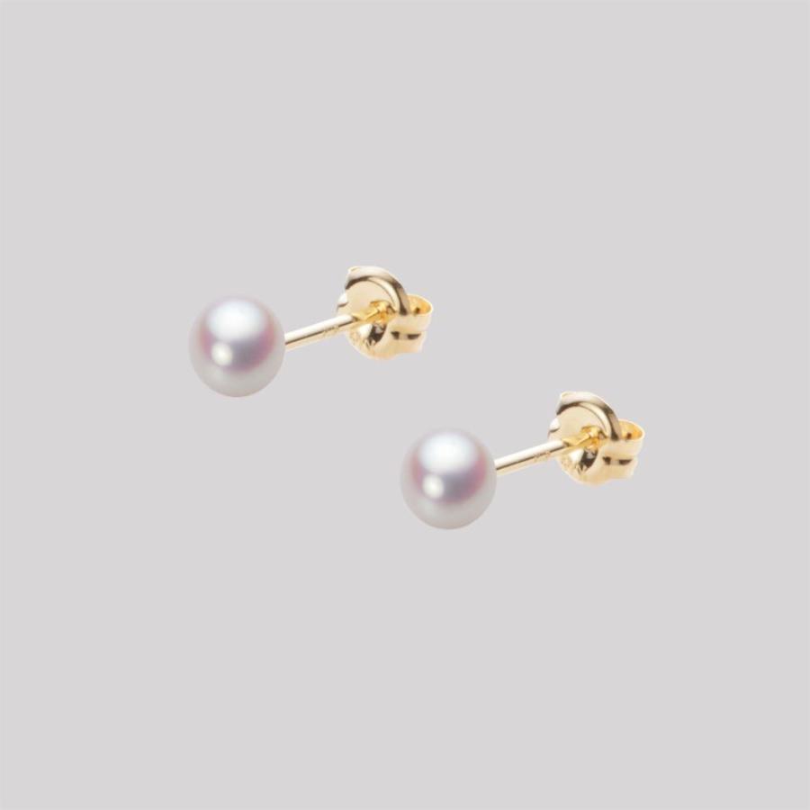 [ムーンレーベル 公式] ベビーパール ピアス レディース あこや真珠 4.0mm アコヤ 真珠 ピアス K18 イエローゴールド 18金 HA00040B11WPNPA03Y