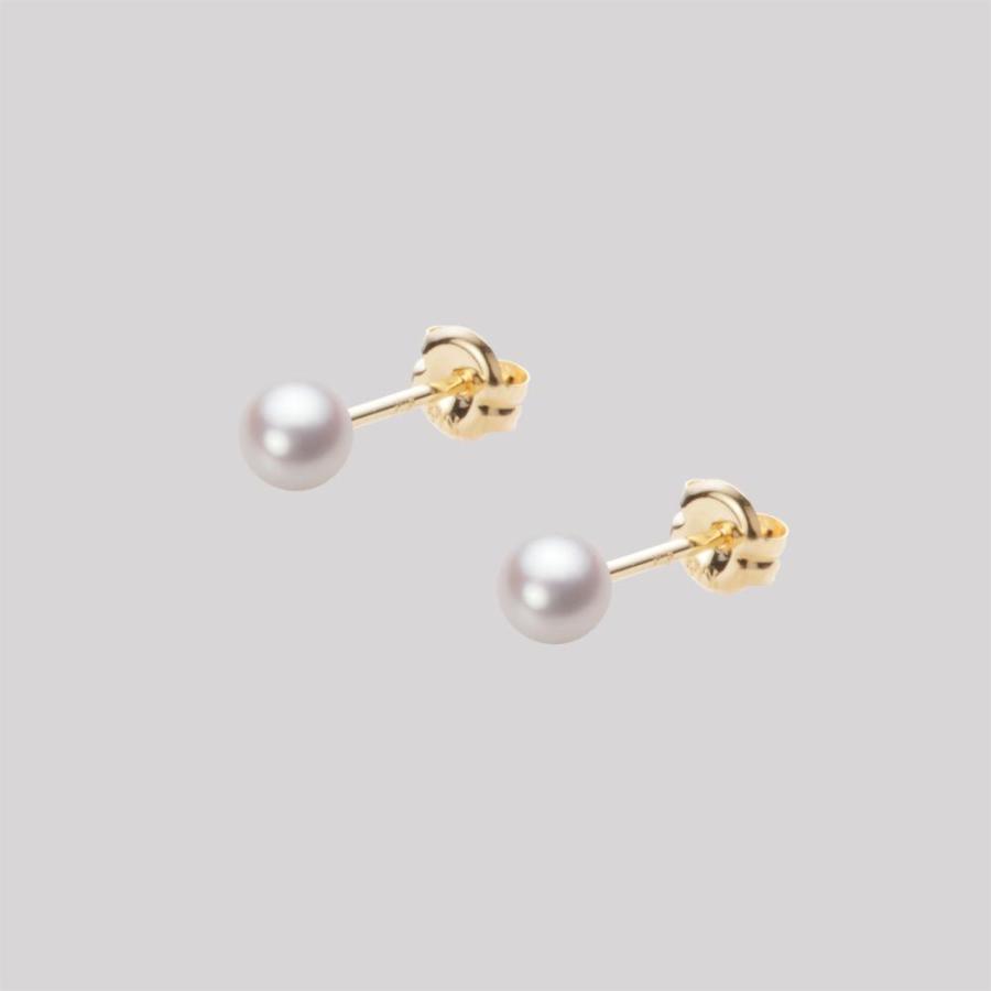 [ムーンレーベル 公式] ベビーパール ピアス レディース あこや真珠 4.0mm アコヤ 真珠 ピアス K18 イエローゴールド 18金 HA00040R13WPNPA03Y
