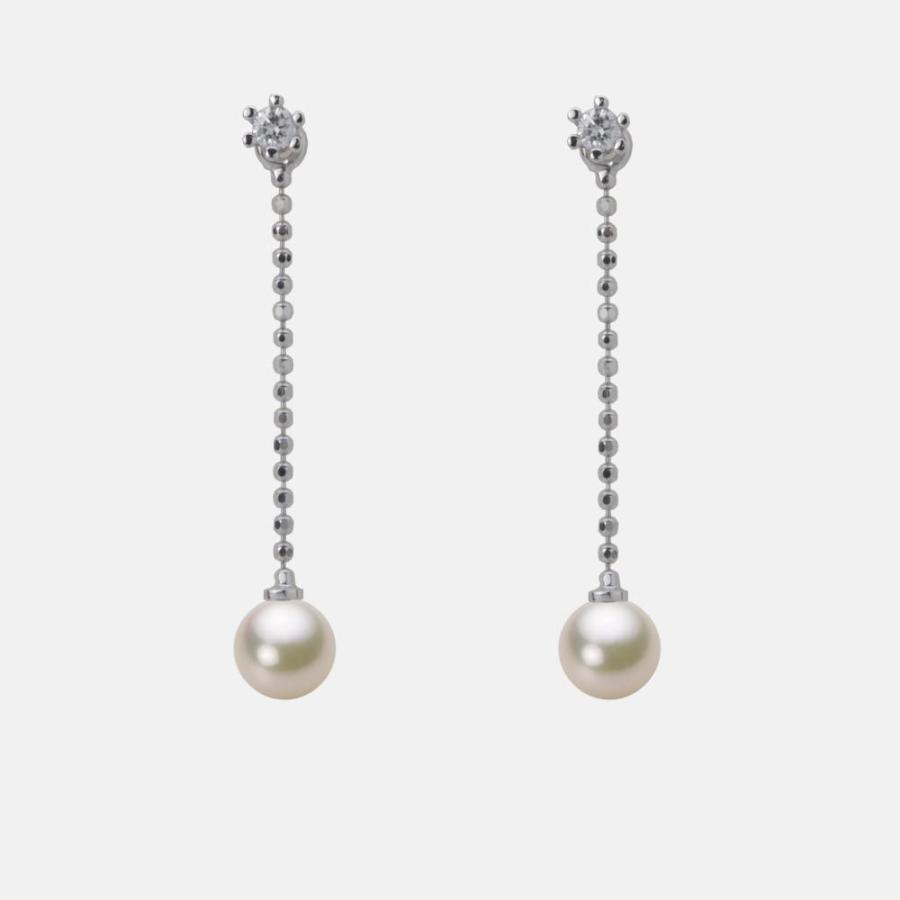 [ムーンレーベル 公式] ベビーパール ピアス レディース ぶら下がり あこや真珠 5.0mm アコヤ 真珠 ピアス K18WG ホワイトゴールド HA00050R12CG0808W0