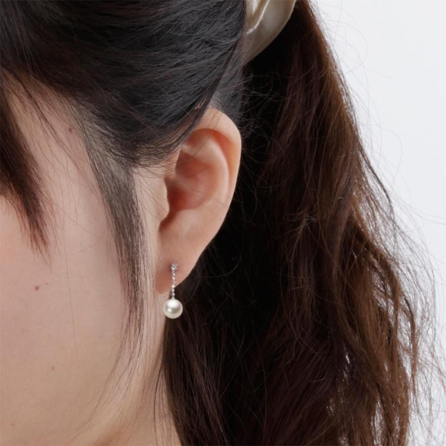 ムーンレーベル 公式] パール ピアス レディース ぶら下がり あこや