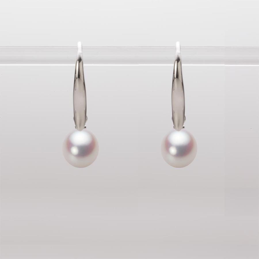 [ムーンレーベル 公式] パール アメリカンピアス レディース あこや真珠 6.5mm アコヤ 真珠 ピアス K18WG ホワイトゴールド HA00065D12WPN716W0