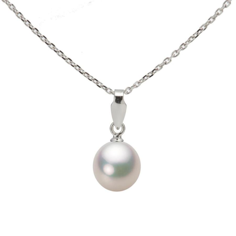 [ムーンレーベル 公式] 一粒 パールネックレス レディース 7.0mm アコヤ 真珠 ペンダント K18WG ホワイトゴールド HA00070D11CW0U188W