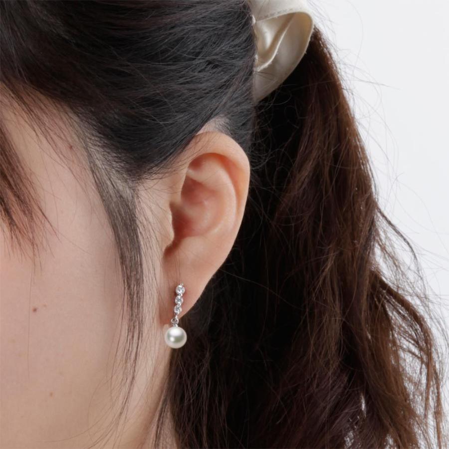 [ムーンレーベル 公式] パール イヤリング レディース あこや真珠 7.0mm アコヤ 真珠 イヤリング K18WG ホワイトゴールド  HA00070R12CW0805W0の画像