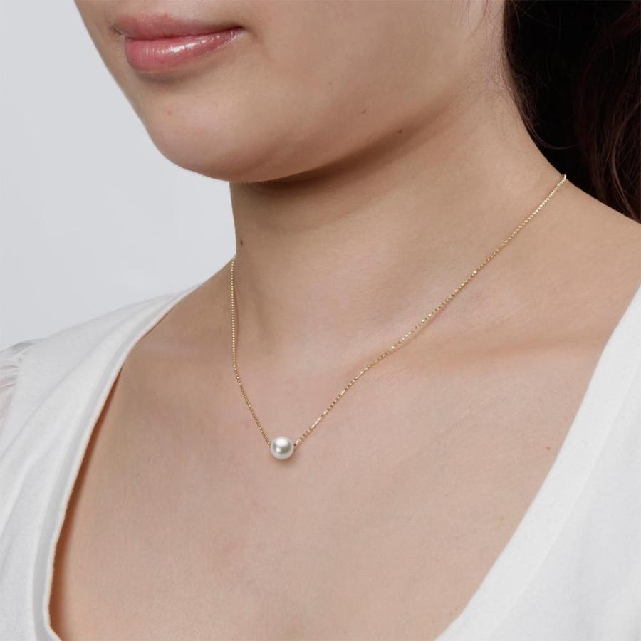 ムーンレーベル 公式] 一粒 パールネックレス レディース 7.0mm