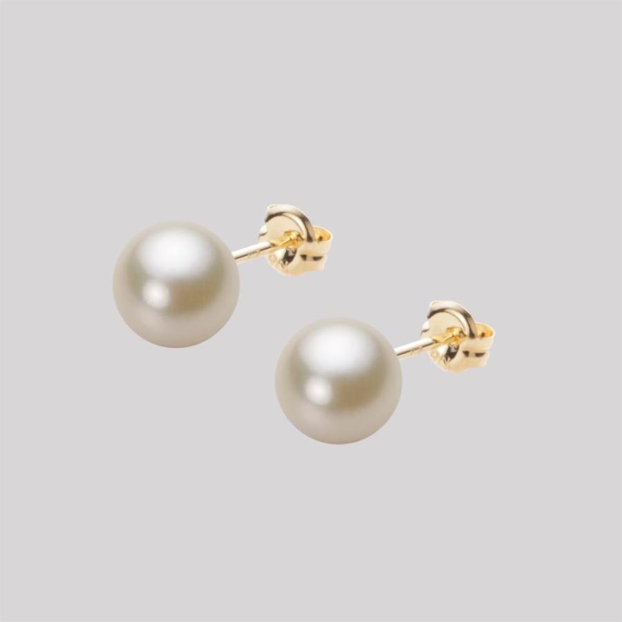 [ムーンレーベル 公式] パール ピアス レディース あこや真珠 7.0mm アコヤ 真珠 ピアス K18 イエローゴールド 18金  HA00070R13CG0PA03Y