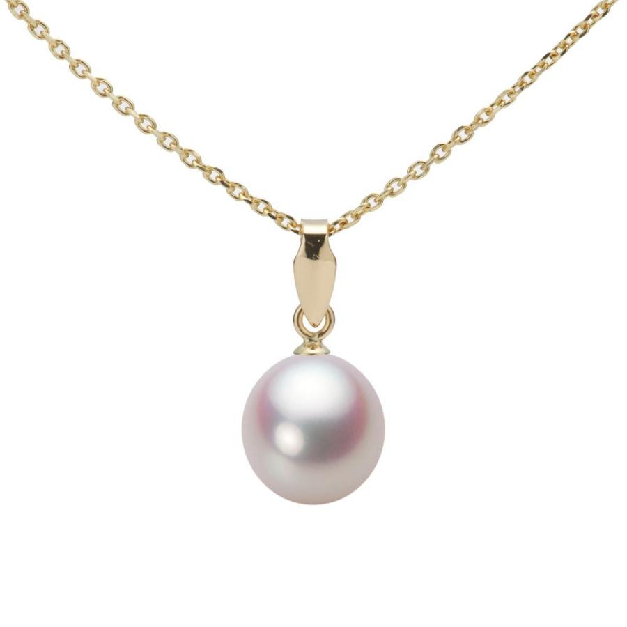 [ムーンレーベル 公式] 一粒 パールネックレス レディース 7.5mm アコヤ 真珠 ペンダント K18 イエローゴールド HA00075D11WPNU5Y00