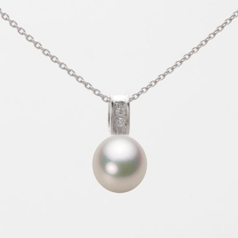 [ムーンレーベル 公式] 一粒 パールネックレス レディース 7.5mm アコヤ 真珠 ペンダント K18WG ホワイトゴールド HA00075D12CW0647W0