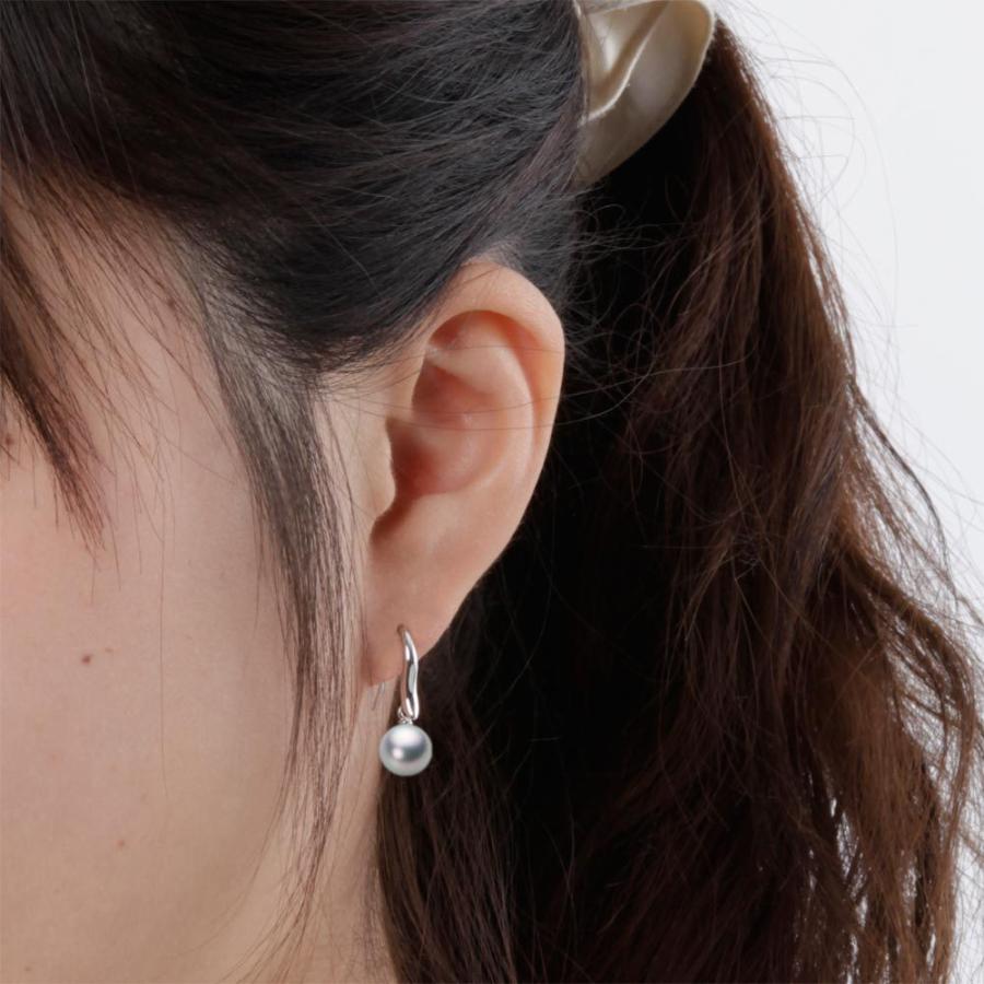 [ムーンレーベル 公式] パール アメリカンピアス レディース あこや真珠 7.5mm アコヤ 真珠 ピアス K18WG ホワイトゴールド  HA00075R11SG0716W0の画像
