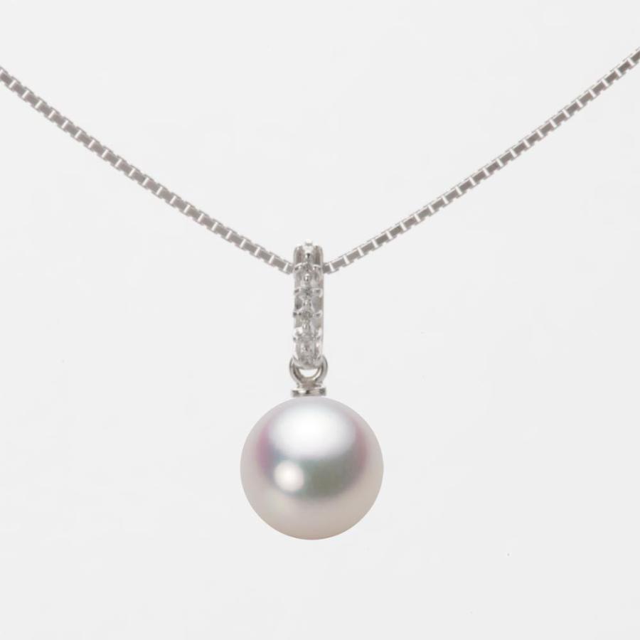 [ムーンレーベル 公式] パール ペンダント レディース 7.5mm アコヤ 真珠 ペンダント トップ K18WG ホワイトゴールド HA00075R11WPG1495W-T