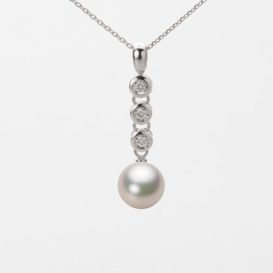[ムーンレーベル 公式] 一粒 パールネックレス レディース 7.5mm アコヤ 真珠 ペンダント K18WG ホワイトゴールド HA00075R12CW0789W0