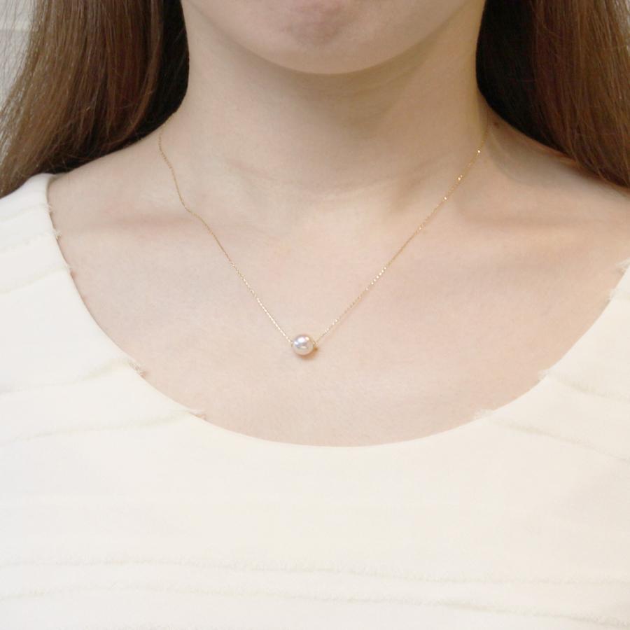 ムーンレーベル 公式] パール ネックレス 一粒 あこや真珠 7.5mm