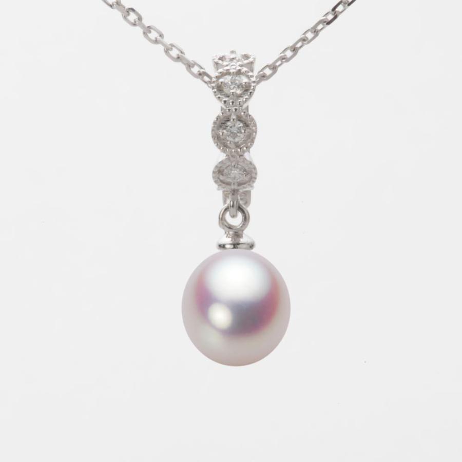 [ムーンレーベル 公式] パール ペンダント レディース 8.0mm アコヤ 真珠 ペンダント トップ K18WG ホワイトゴールド HA00080D11WPN290W0-T