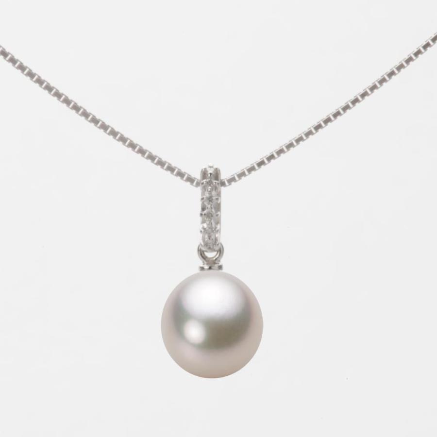 [ムーンレーベル 公式] 一粒 パールネックレス レディース 8.0mm アコヤ 真珠 ペンダント K18WG ホワイトゴールド HA00080D13CW01495W