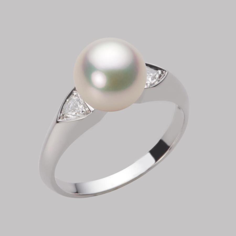 [ムーンレーベル 公式] パール ペンダント レディース 8.0mm アコヤ 真珠 リング PT900 プラチナ レディース HA00080R11CW0D01P8