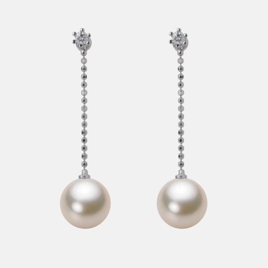 [ムーンレーベル 公式] パール ピアス レディース ぶら下がり あこや真珠 8.0mm アコヤ 真珠 ピアス K18WG ホワイトゴールド HA00080R13CG0808W0