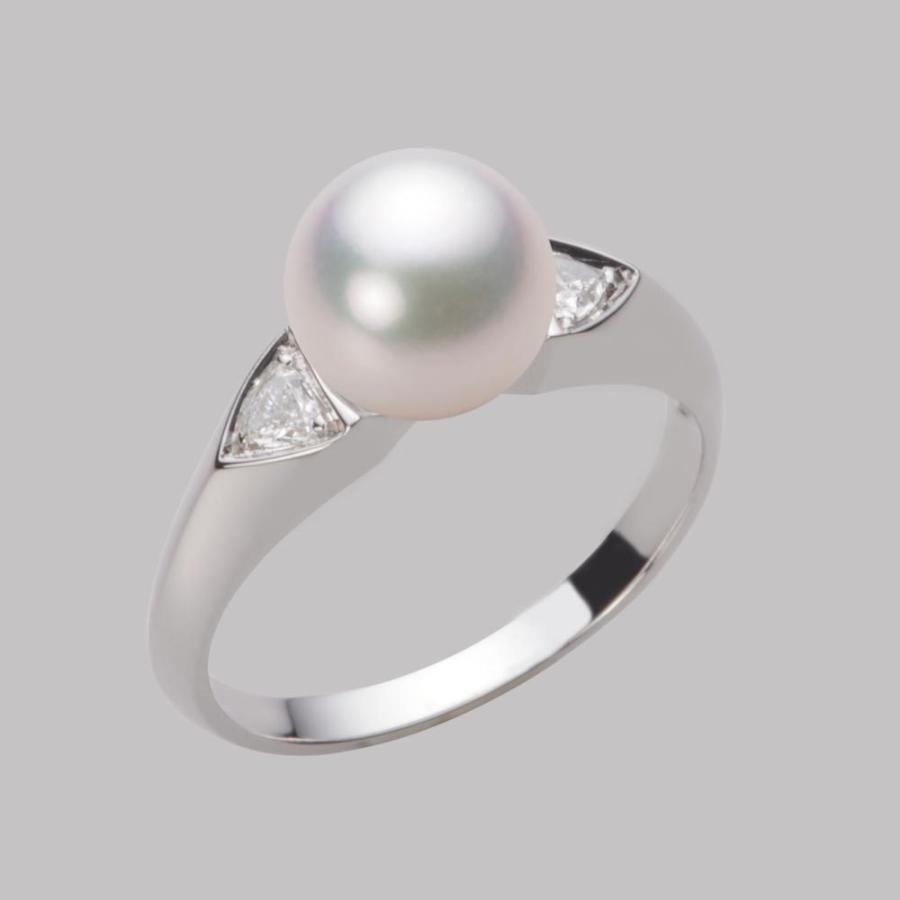 [ムーンレーベル 公式] パール ペンダント レディース 8.0mm アコヤ 真珠 リング PT900 プラチナ レディース HA00080R13WPGD01P8