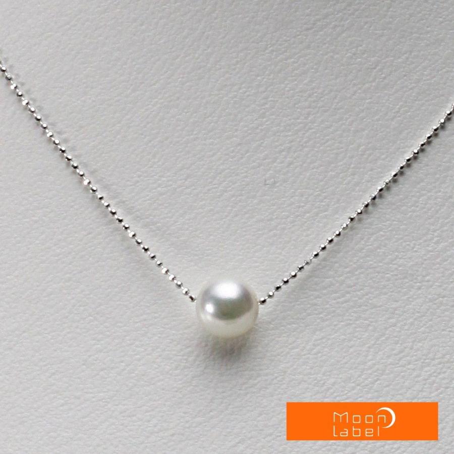 ムーンレーベル 公式] パール ネックレス 一粒 あこや真珠 8.0mm