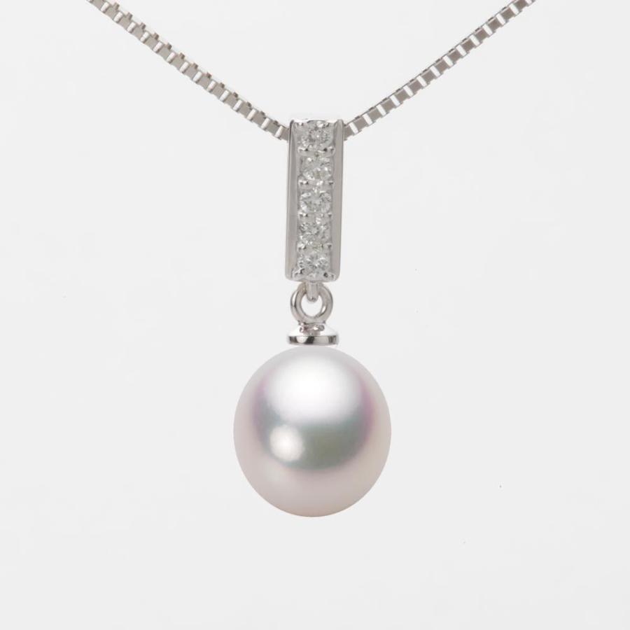 [ムーンレーベル 公式] 一粒 パールネックレス レディース 8.5mm アコヤ 真珠 ペンダント K18WG ホワイトゴールド HA00085D11WPG314W0