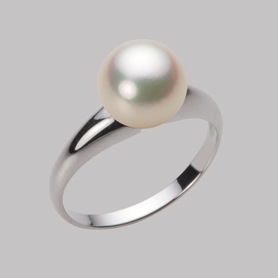 [ムーンレーベル 公式] パール 指輪 レディース 8.5mm アコヤ 真珠 リング PT900 プラチナ HA00085R11CG0R02P8