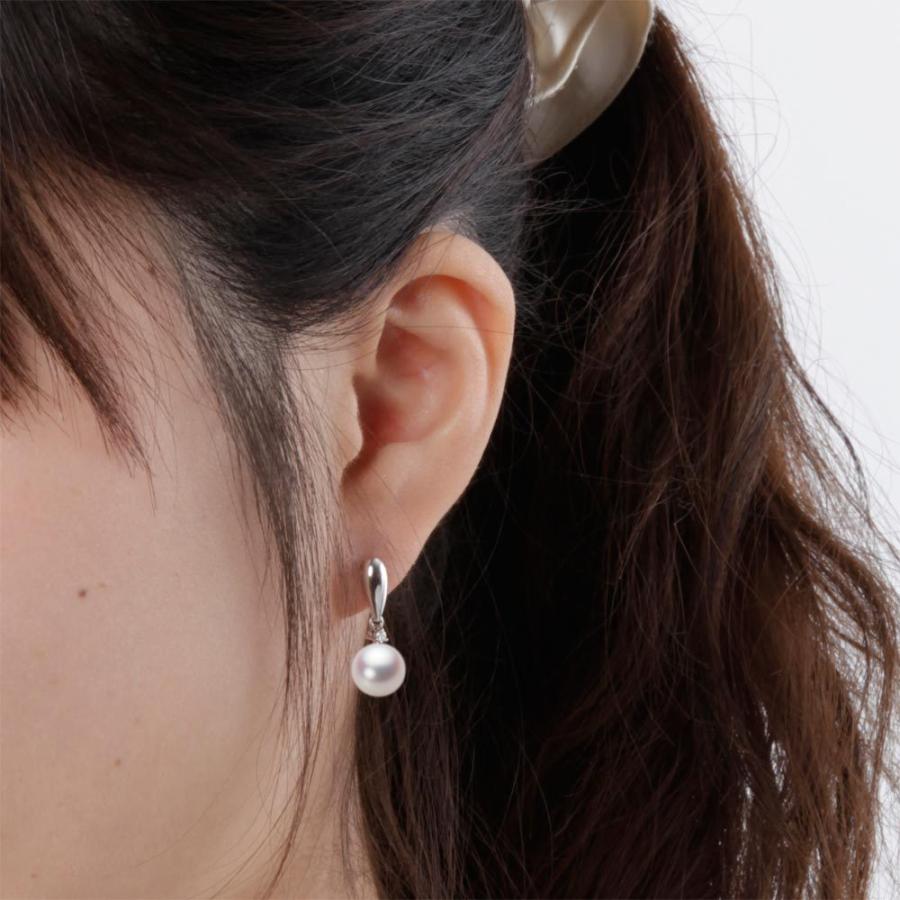 [ムーンレーベル 公式] パール ピアス レディース ぶら下がり あこや真珠 8.5mm アコヤ 真珠 ピアス K18WG ホワイトゴールド  HA00085R12WPN638DWの画像