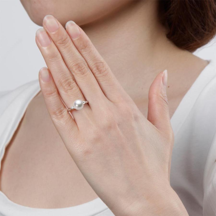 [ムーンレーベル 公式] パール 指輪 レディース 8.5mm アコヤ 真珠 リング K18WG ホワイトゴールド  HA00085R13WPGD02W8の画像