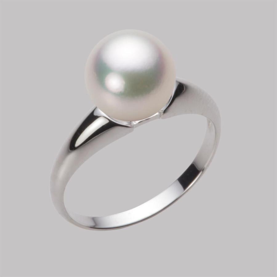 [ムーンレーベル 公式] パール 指輪 レディース 9.0mm アコヤ 真珠 リング PT900 プラチナ HA00090R11CW0R02P9