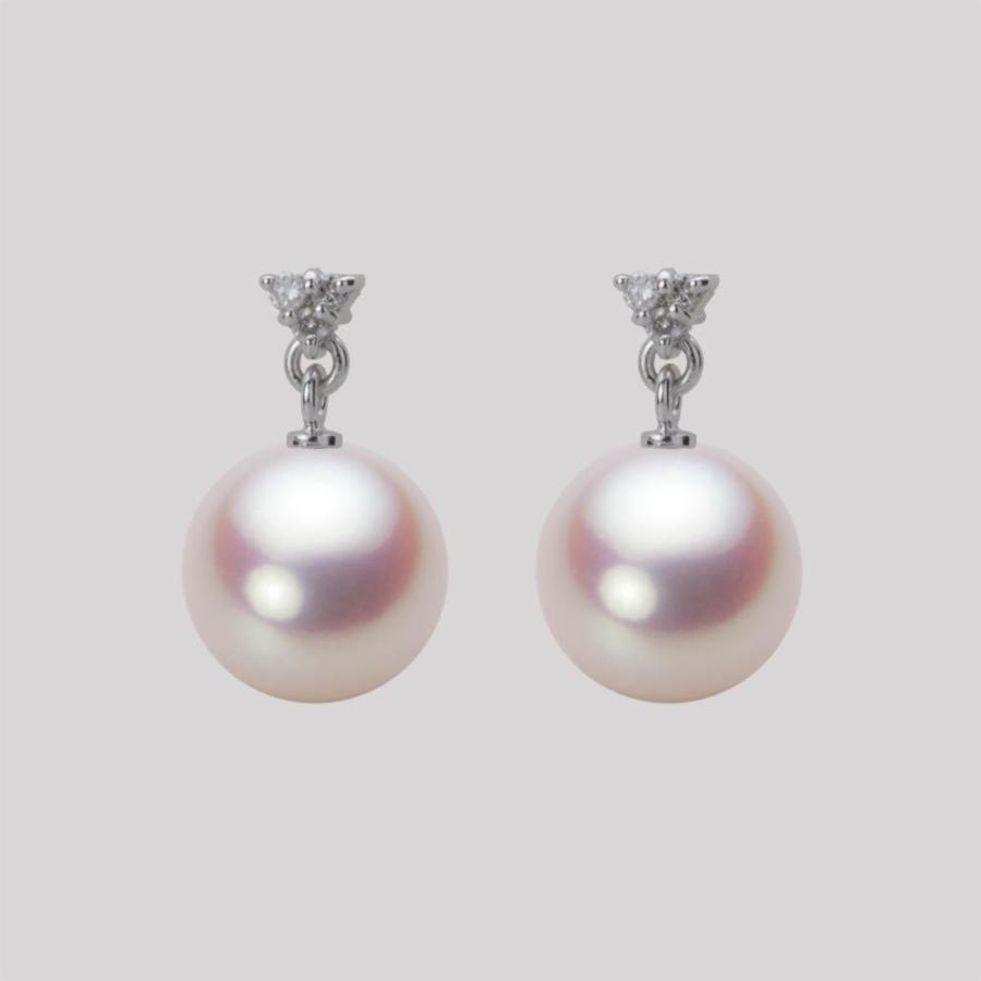 ムーンレーベル 公式] パール ピアス レディース あこや真珠 9.0mm