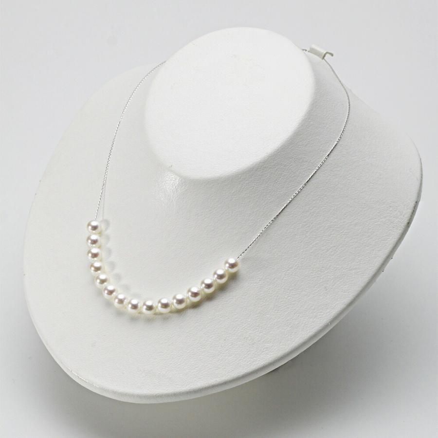 H2509-2125 18K WG ホワイトゴールド パールネックレス 40cm ムーンレーベル 公式] パール ネックレス レディース Arch