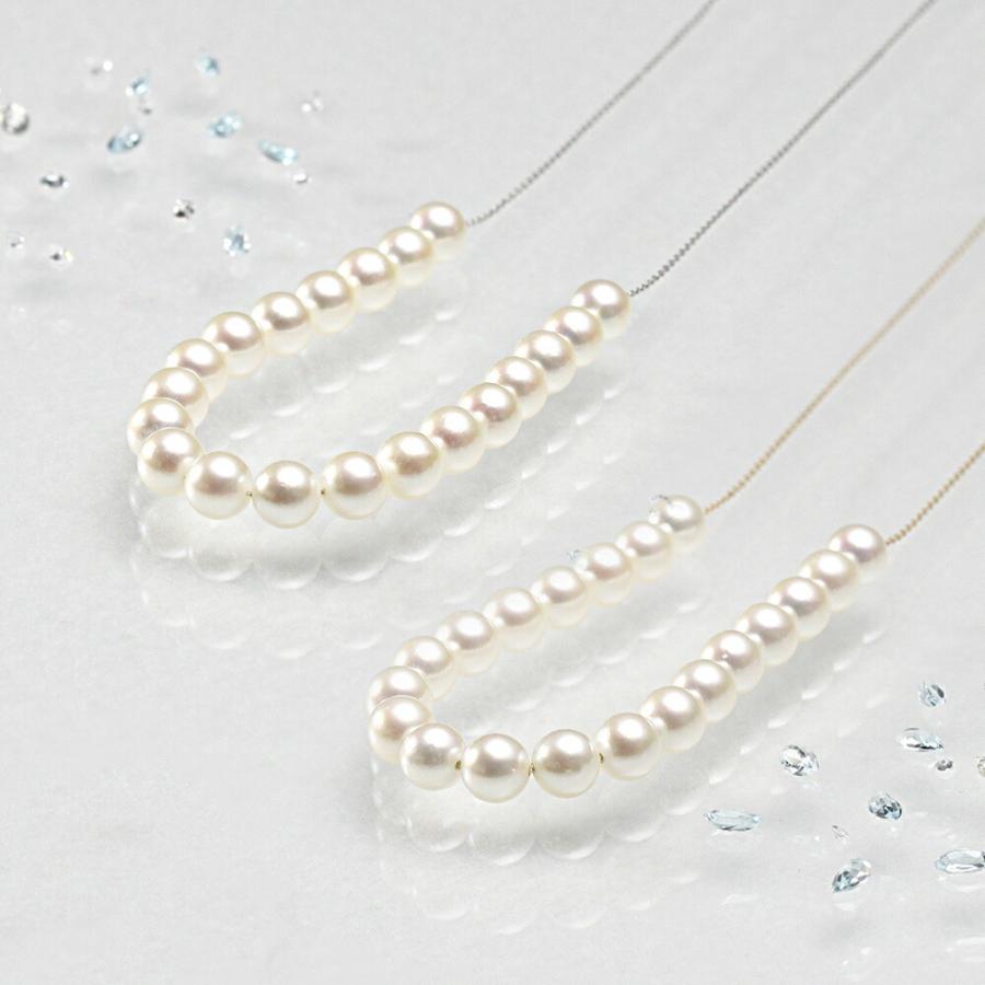 [ムーンレーベル 公式] パール ネックレス レディース Arch パールペンダント 20pc K18WG／YG ホワイトゴールド イエローゴールド HA065R33NW020A0400