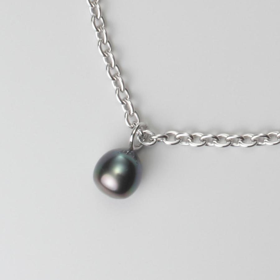 [ムーンレーベル 公式] メンズ ネックレス ブラックパール シルバー ネックレス メンズ MEN0405M0-CHA00000