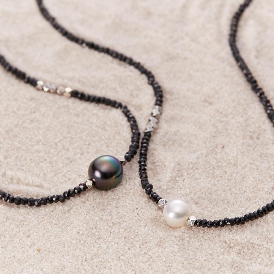 [ムーンレーベル 公式] ペア ネックレス ペア・パール スピネル ネックレス メンズ  レディース MEN0405M0-SPI03BK0 | 