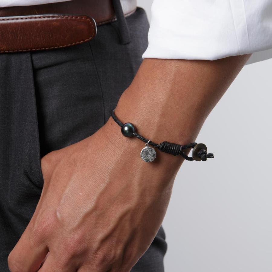 ムーンレーベル 公式] ペア ブレスレット ペア・パール 編み込み