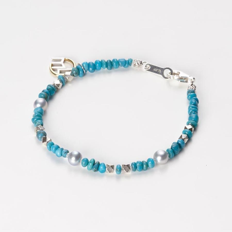 k18 ターコイズ　パールブレスレット K18 ブレスレット ターコイズ イエローゴールド 天然 トルコ石