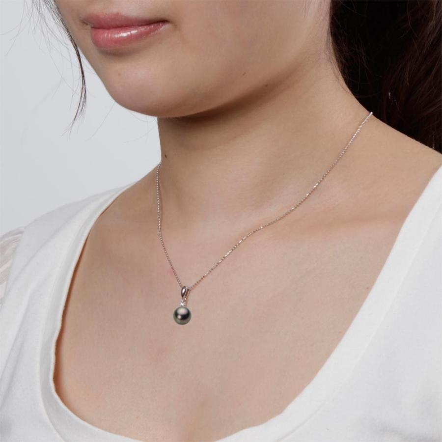 完動品 ブラックパール ネックレス 9mm 黒蝶 真珠 ペンダント K18WG ホワイトゴールド レディース NB00009R21RB0904W0 【FKP1074628035】(38456円)