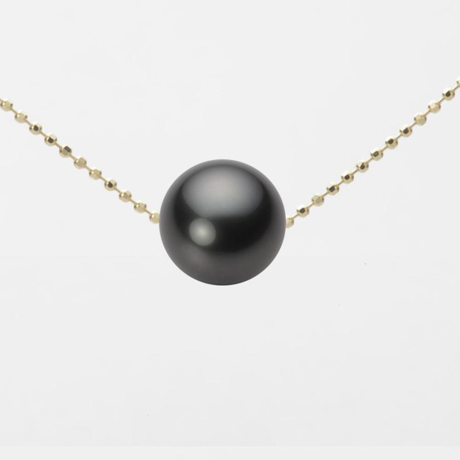 [ムーンレーベル 公式] ブラックパール ネックレス 9mm 黒蝶 真珠 ペンダント K18 イエローゴールド レディース NB00009R23BK0B01YS