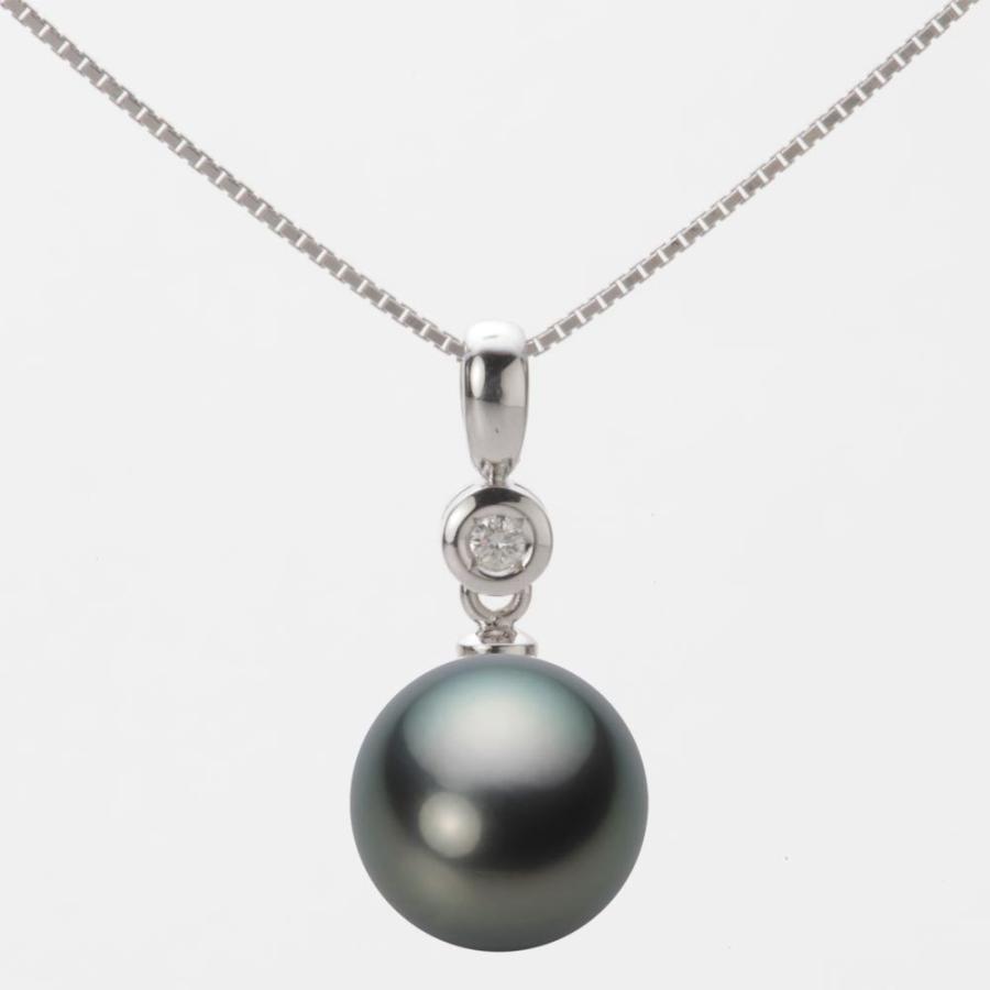 [ムーンレーベル 公式] ブラックパール 10mm 黒蝶 真珠 ペンダント トップ K18WG ホワイトゴールド レディース NB00010R12DG0725W0-T