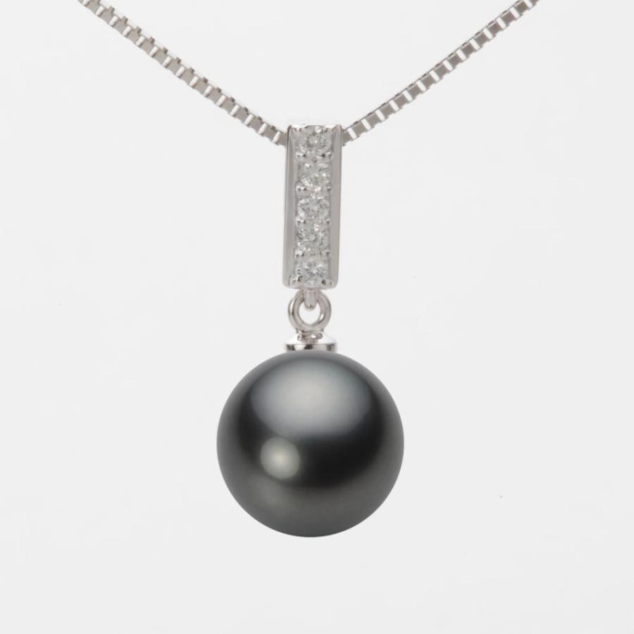 K18WG黒蝶真珠ペンダント-