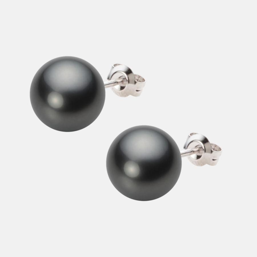 Pt900 黒蝶真珠 10mm パール ピアス タヒチパール プラチナ 美品