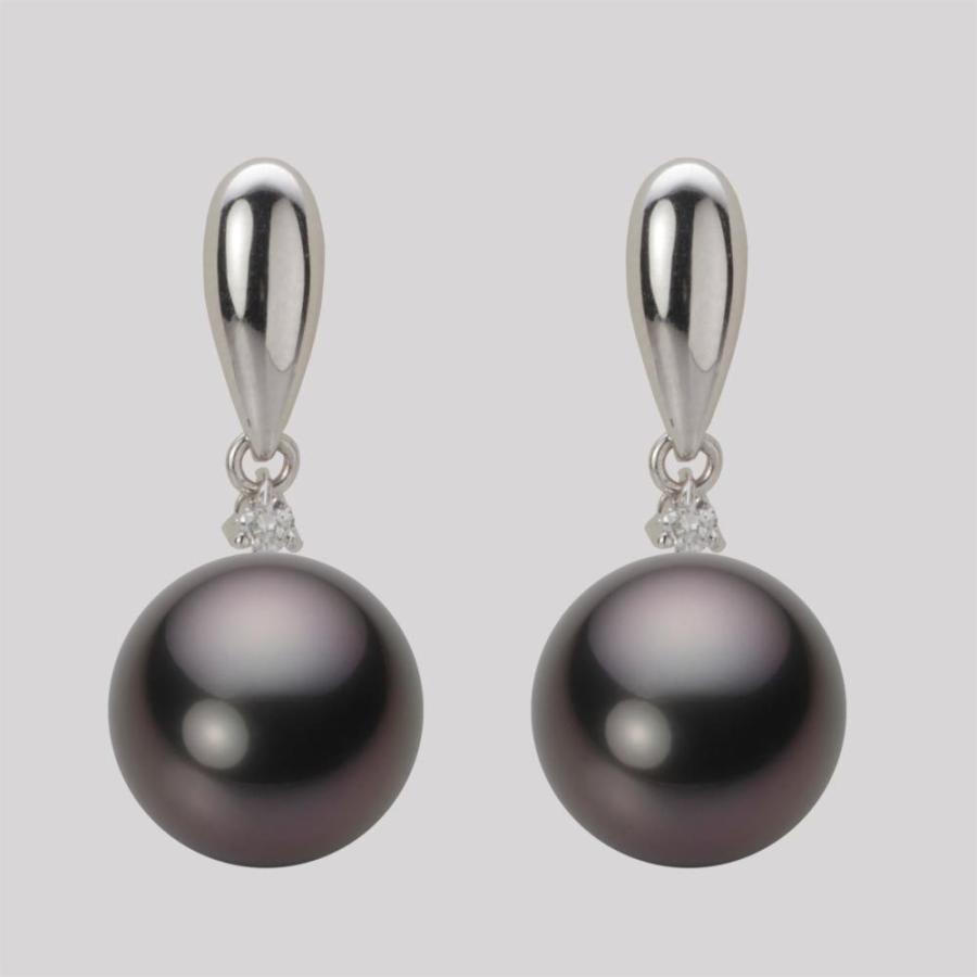 ムーンレーベル 公式] ブラックパール ピアス 11mm 黒蝶 真珠 ピアス