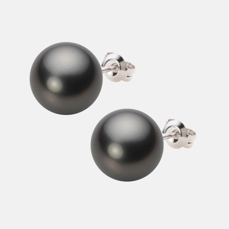 ブラックパール ピアス 11mm 黒蝶 真珠 ピアス PT900 プラチナ レディース NB00011R13PC0PA08P