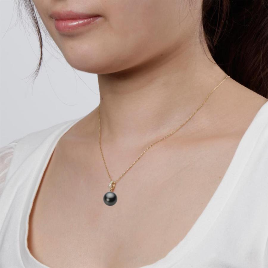 ブラックパールのネックレス ブラックパールネックレス 無調色 黒蝶真珠 11.0-12.5mm