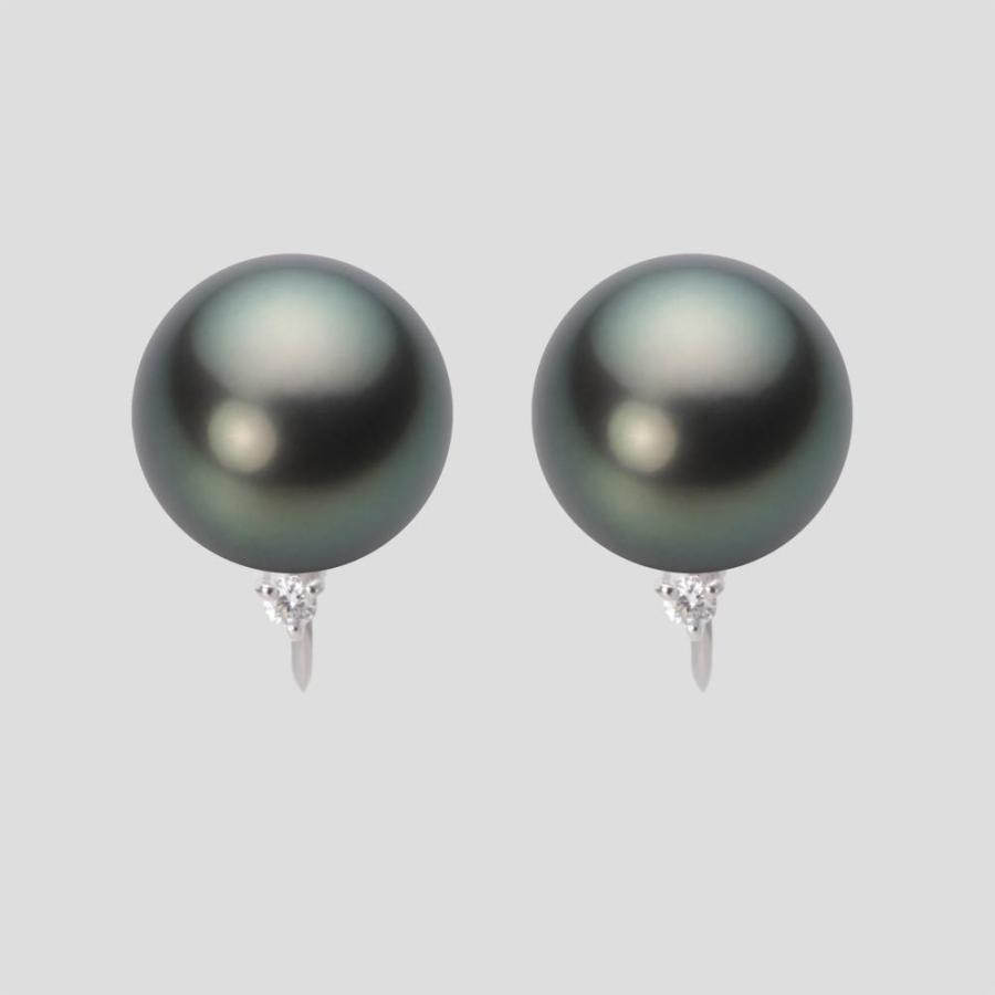 ムーンレーベル 公式] ブラックパール イヤリング 11mm 黒蝶 真珠