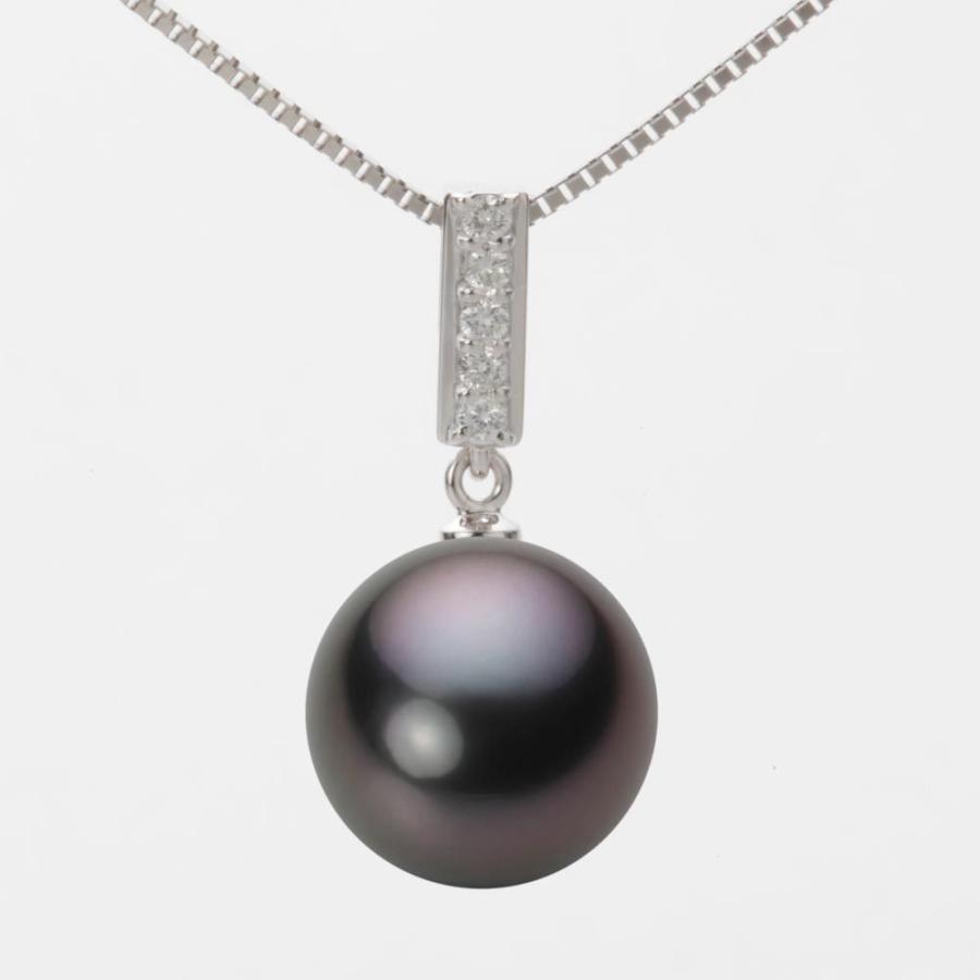 [ムーンレーベル 公式] ブラックパール 12mm 黒蝶 真珠 ペンダント トップ K18WG ホワイトゴールド レディース NB00012R12BK0314W0-T