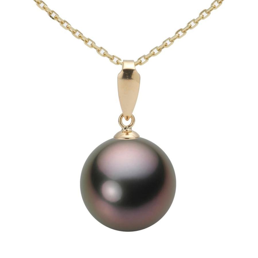 [ムーンレーベル 公式] ブラックパール 12mm 黒蝶 真珠 ペンダント トップ K18 イエローゴールド レディース NB00012R22RB0KB5LY-T