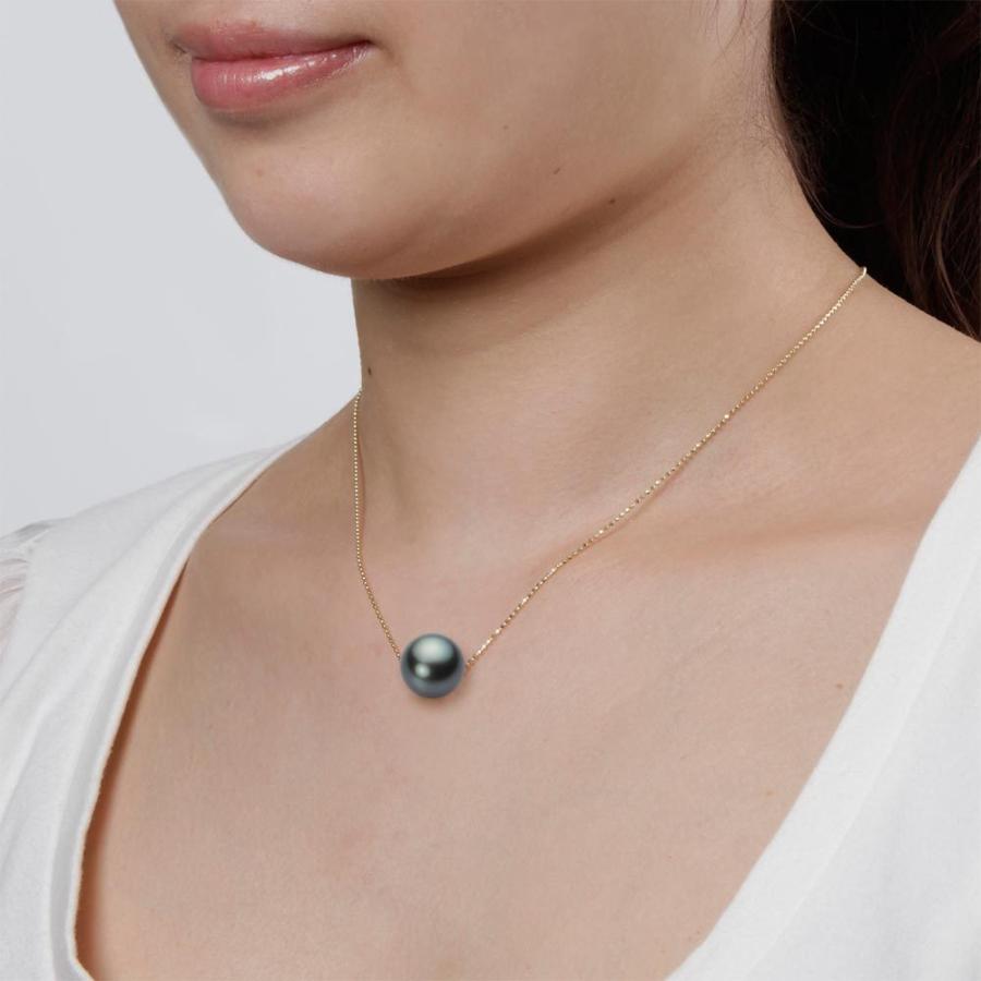 ムーンレーベル 公式] ブラックパール ネックレス 13mm 黒蝶 真珠  